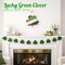 4E's Novelty St. Patrick's Day Door Decorations Wooden Hanger - Lucky Green Clover St Patricks Welcome Sign for Front Door, Festive St Patricks Day Wreath Wall Hanging, Classy Shamrock Decoration